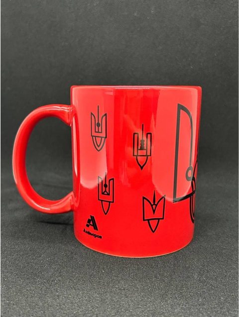 Чашка керамічна червона з ексклюзивним принтом 330 мл.